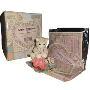 Enesco Calico Kittens Taurus Astrological Sign Zodiac Figurine 1999 #542393